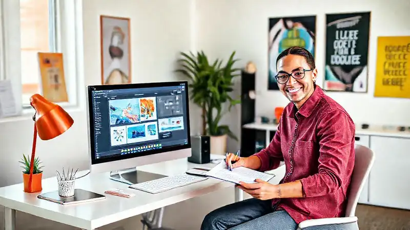 Oficina moderna y creativa para diseñadores