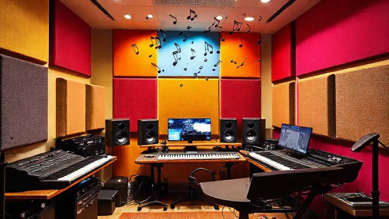 Estudio de música moderno y motivador organizado
