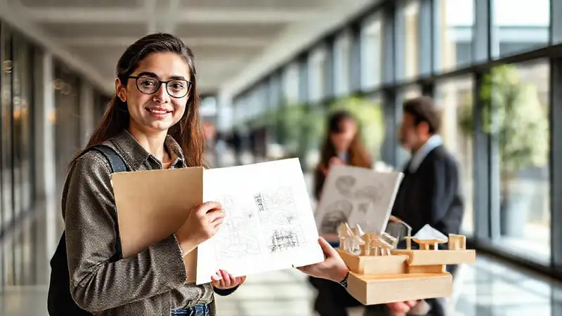Estudiante de arquitectura presenta portafolio profesional