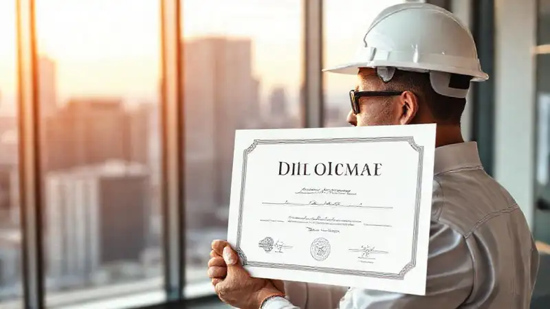 Diploma de arquitectura, arquitecto y planos