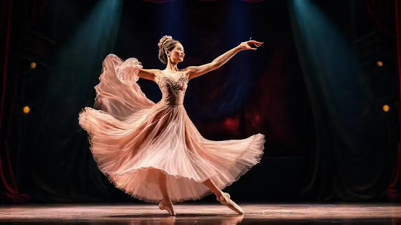 Bailarina en vuelo con expresión artística