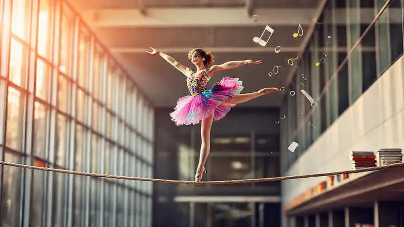 Bailarín en cuerda, arte y estudio