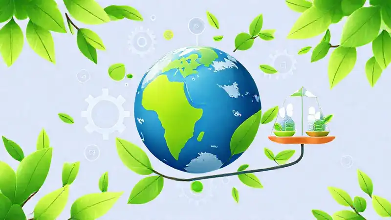 Tierra con energía renovable y equilibrio ecológico