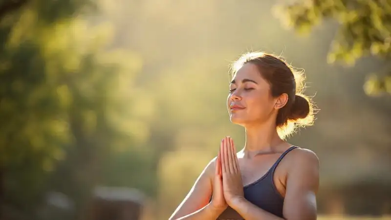 Estudiante practicando yoga en un entorno tranquilo