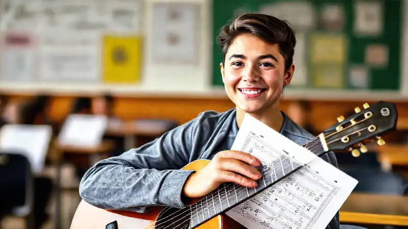 Estudiante confiado busca beca musical