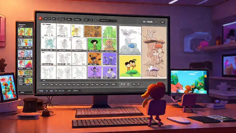 Espacio digital de animación con herramientas profesionales