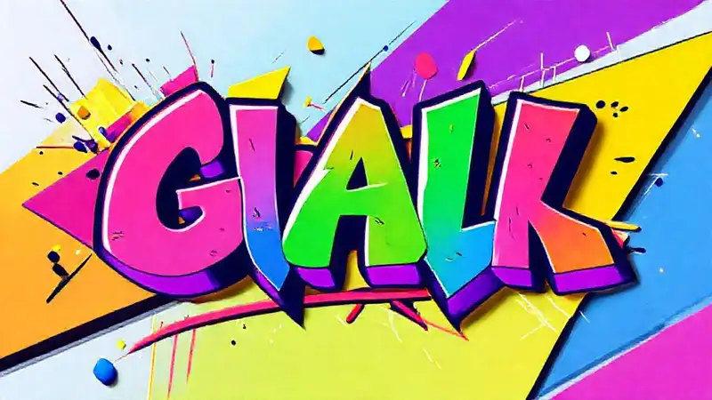Diseño futurista con tipografía y formas vibrantes