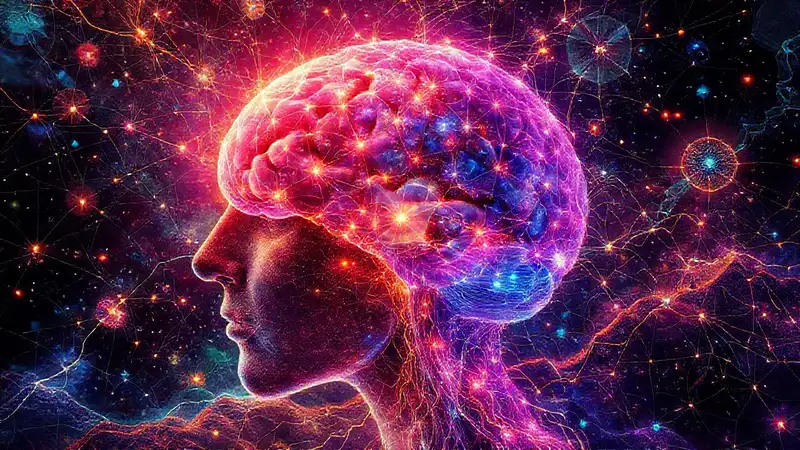 Mente humana fusionada con geometría cósmica