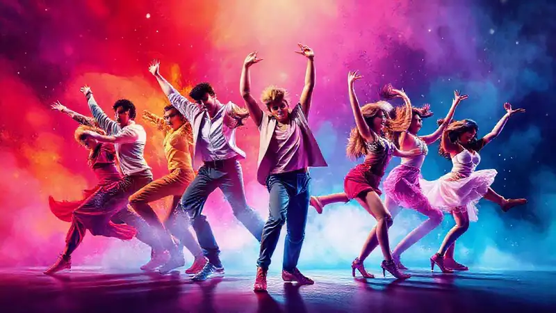 Póster de baile con energía y color vibrante