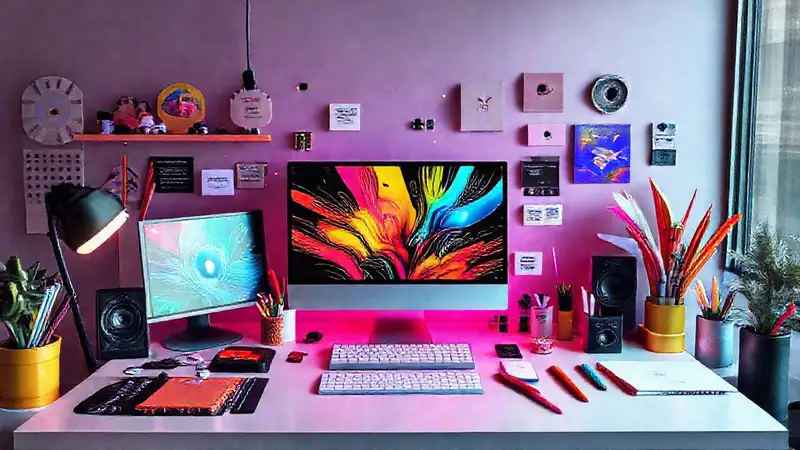 Espacio creativo vibrante y moderno