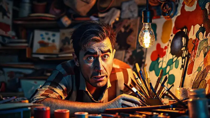 Artista en caos, busca inspiración y superación