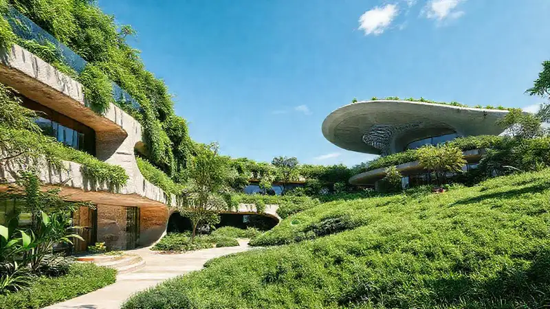 Arquitectura ecológica con materiales biodegradables