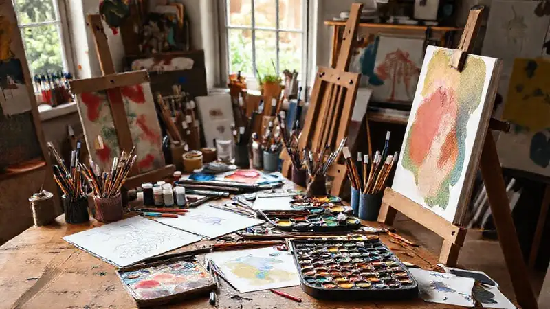Materiales de arte para crear y pintar
