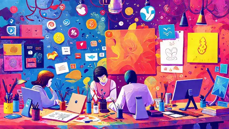 Comunidad artística digital con colaboración y creatividad