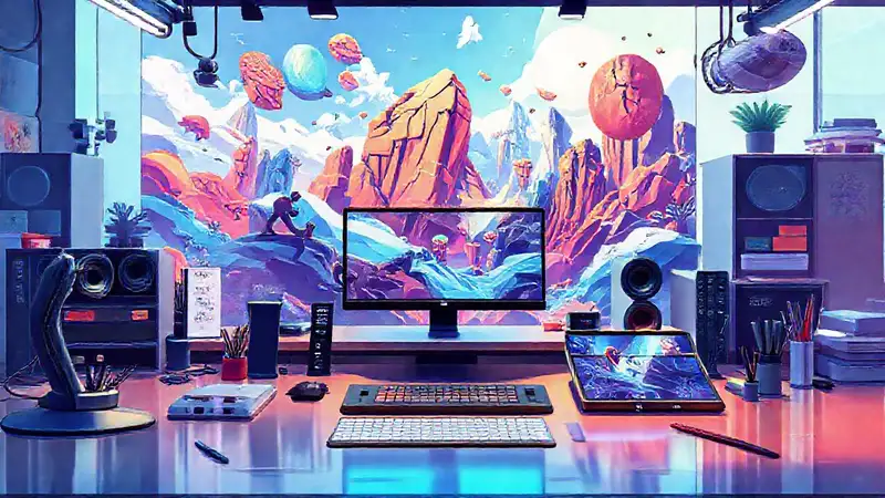 Ilustraciones digitales modernas con estilo futurista