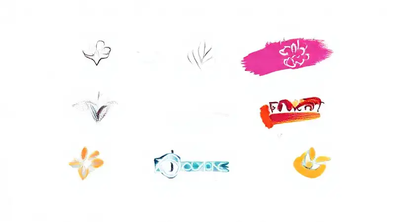 Bocetos de logos modernos y vibrantes