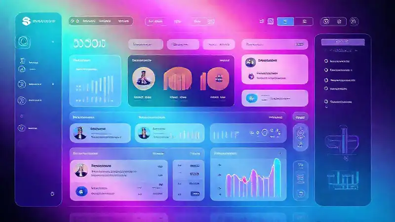 Interfaz moderna y colorida con componentes interactivos