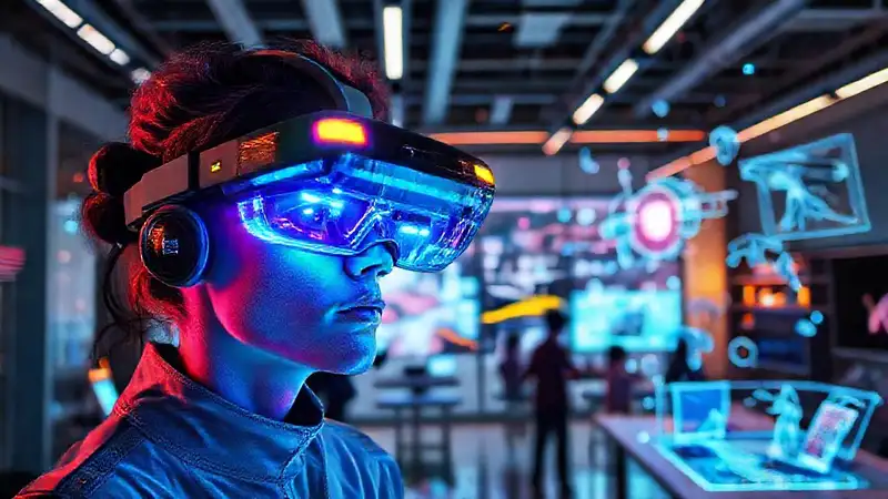 Gafas de realidad aumentada futuristas y creativas