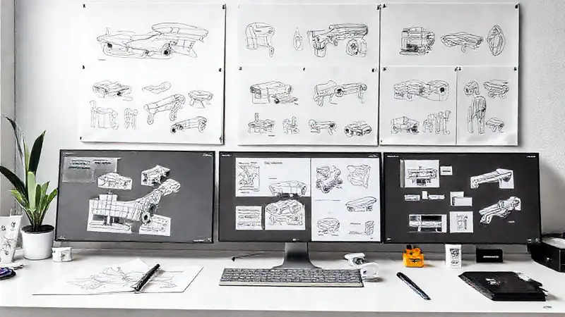 Portafolio de diseño industrial vibrante y profesional