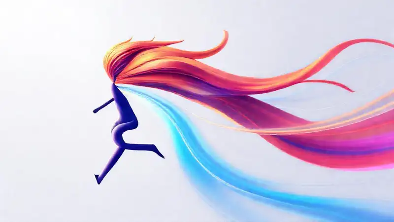 Personaje animado con movimiento fluido y colorido