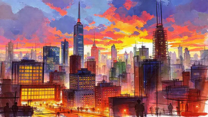 Dibujos arquitectónicos transformados en escenas narrativas