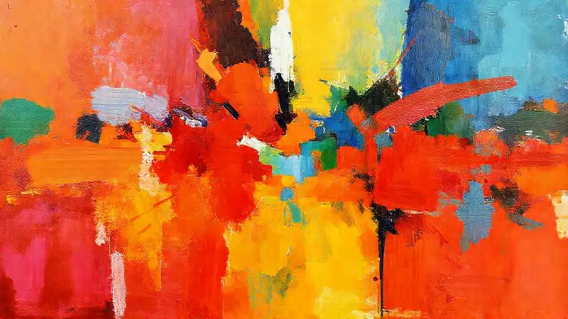 Pintura abstracta vibrante y expresiva