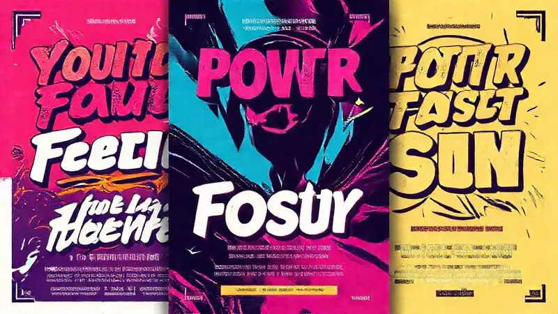 Diseño llamativo y colorido con tipografía creativa