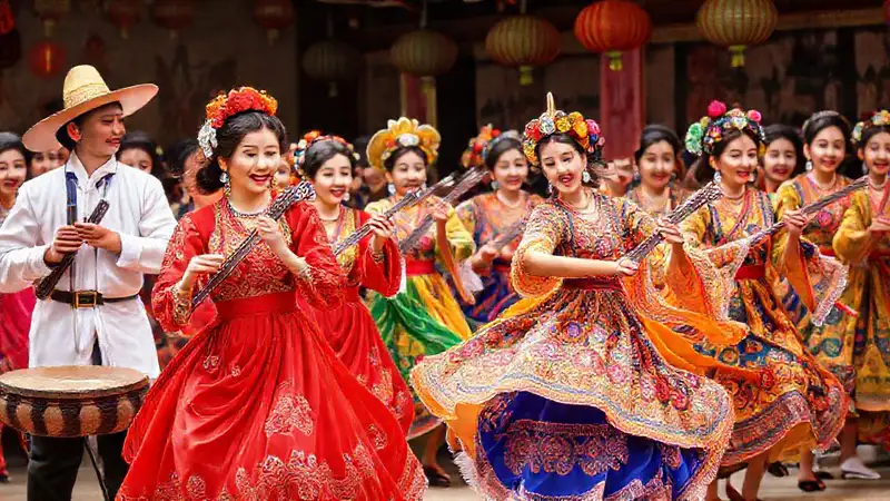 Instrumentos, trajes, danzas y melodías vibrantes