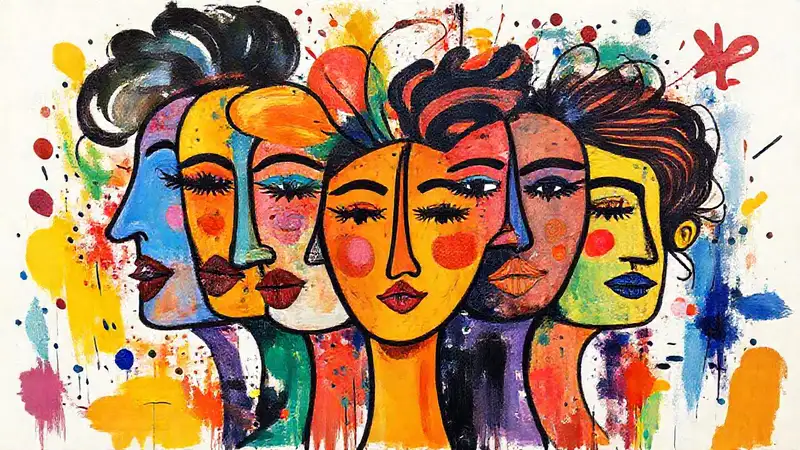 Arte vibrante que celebra la individualidad auténtica