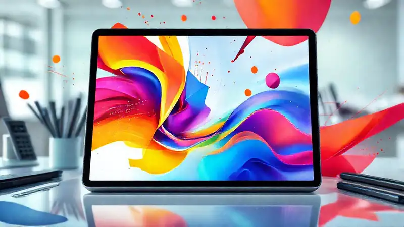 Tableta digital moderna para arte vibrante y creativo
