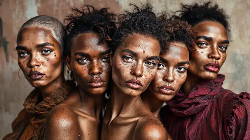 Belleza única en imperfecciones y diversidad
