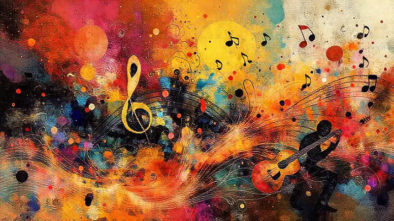 Música creativa y vibrante con instrumentos diversos