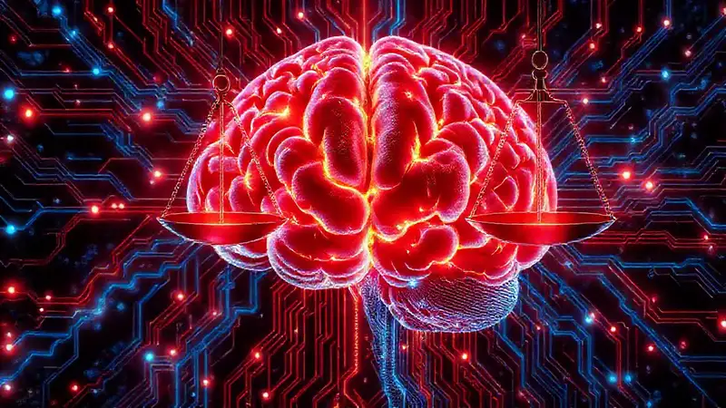 Circuitos cerebrales abstractos con colores vibrantes