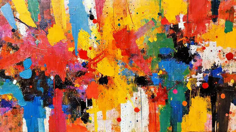 Pintura abstracta vibrante y enérgica