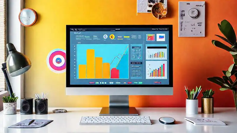 Espacio de trabajo creativo y profesional colorido