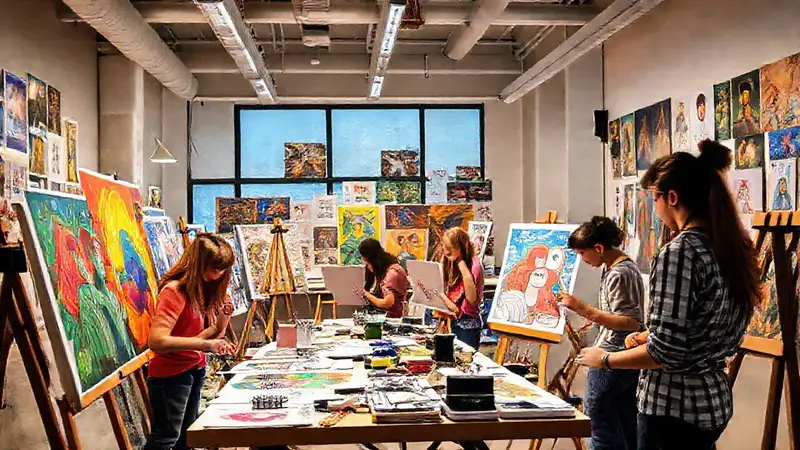Estudiantes de arte crean posters vibrantes y creativos
