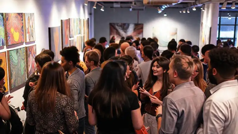 Artistas conectan en evento creativo vibrante