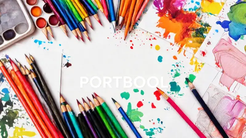 Portafolio artístico con colores y creatividad