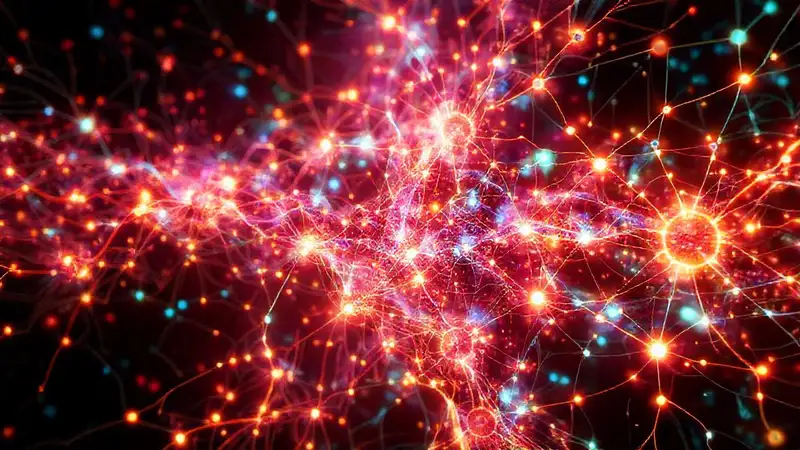 Red neural digital con patrones complejos y vibrantes