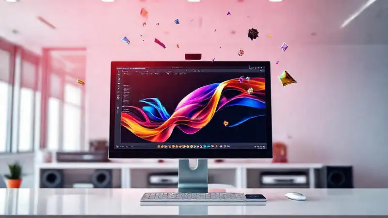 Espacio digital colorido con diseño creativo vibrante