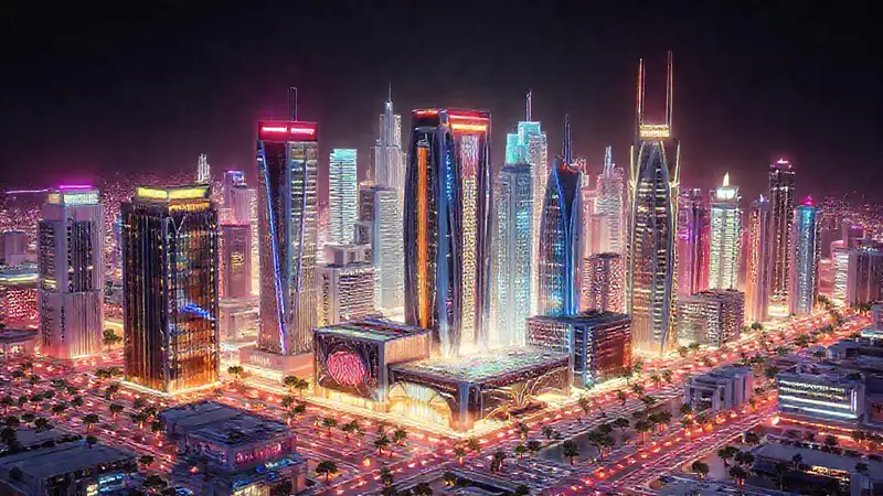 Renderings modernos y detallados de ciudad futurista
