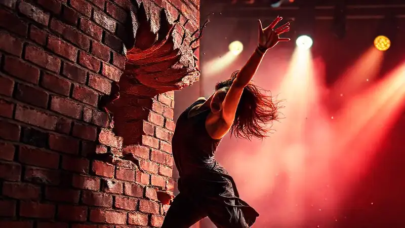 Bailarín resistente rompe muro con determinación