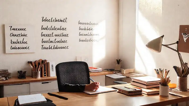 Escritor organizado en un espacio inspirador y creativo