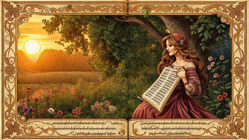 Trovador medieval, amor y jardines en manuscrito